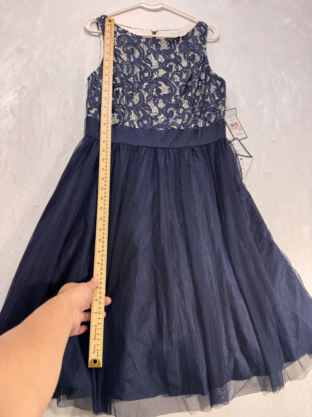 Jessica Howard Navy Lace Sequin Cocktail Dress Sz 10 NWT - Picture 6 of 7
